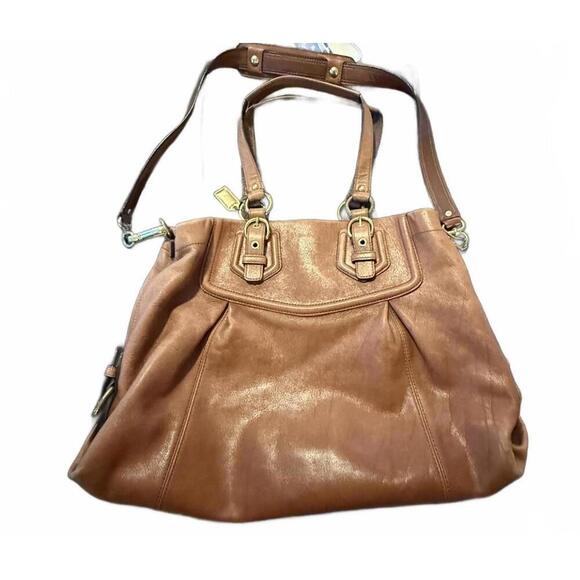 Authentic Coach Leather Handbag - Chic Brown Tote - Picture 3 of 9